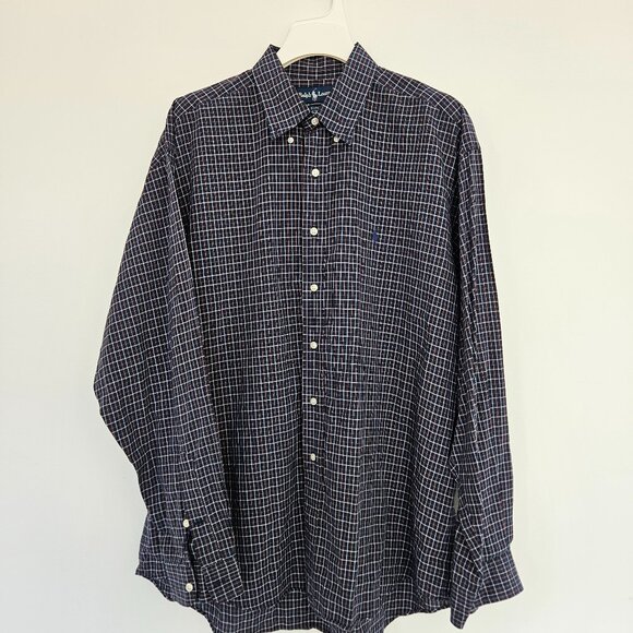 Ralph Lauren‎ Blake Blue Plaid Button Down Dress Shirt - Picture 1 of 6